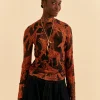  BLACK GIRAFFES TULLE BLOUSE