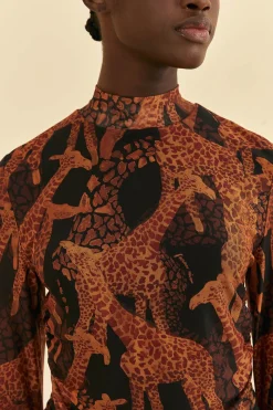  BLACK GIRAFFES TULLE BLOUSE