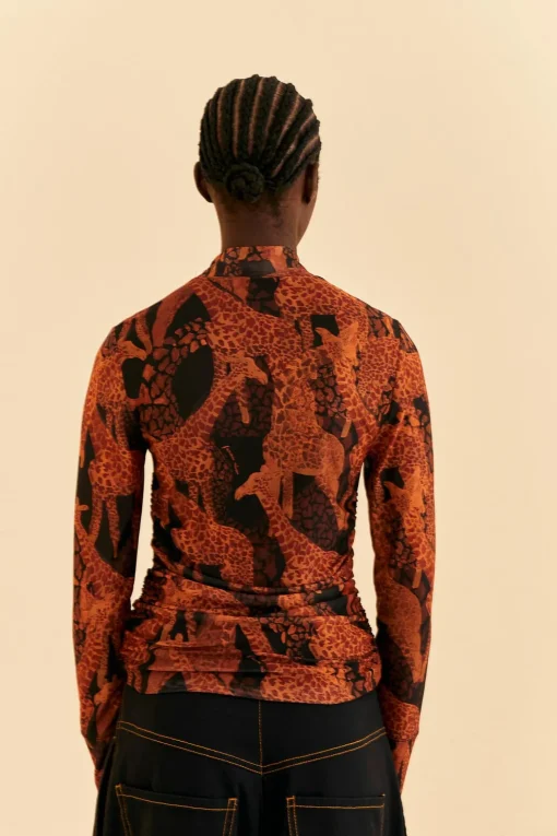  BLACK GIRAFFES TULLE BLOUSE