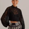  BLACK GUIPURE LONG SLEEVE BLOUSE