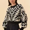  BLACK HEART DECO KNIT SWEATER