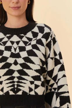  BLACK HEART DECO KNIT SWEATER