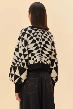  BLACK HEART DECO KNIT SWEATER