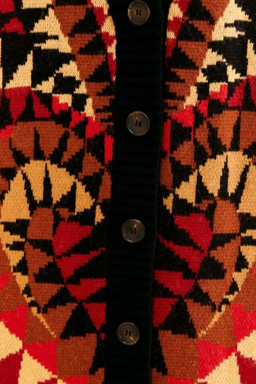  BLACK HEART DECO MAXI KNIT CARDIGAN