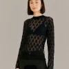  BLACK LACE LONG SLEEVE BLOUSE
