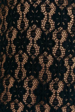  BLACK LACE LONG SLEEVE BLOUSE