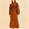  BLACK LEOPARDS TEXTURE MIDI SKIRT