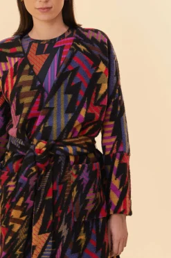  BLACK LIGHTNING MAXI FLEECE CARDIGAN