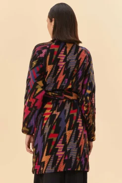  BLACK LIGHTNING MAXI FLEECE CARDIGAN