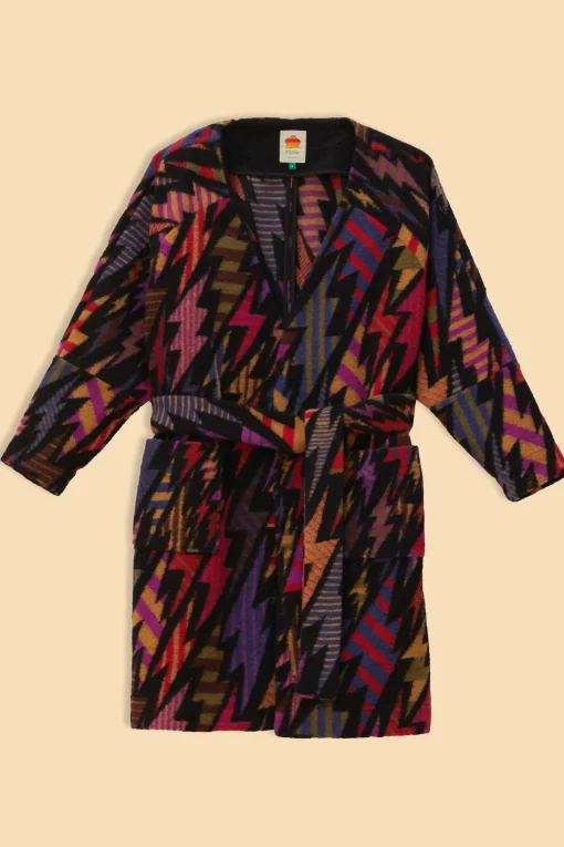  BLACK LIGHTNING MAXI FLEECE CARDIGAN