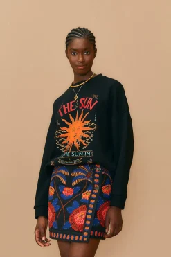  BLACK LIVING BLOOM MINI SKIRT