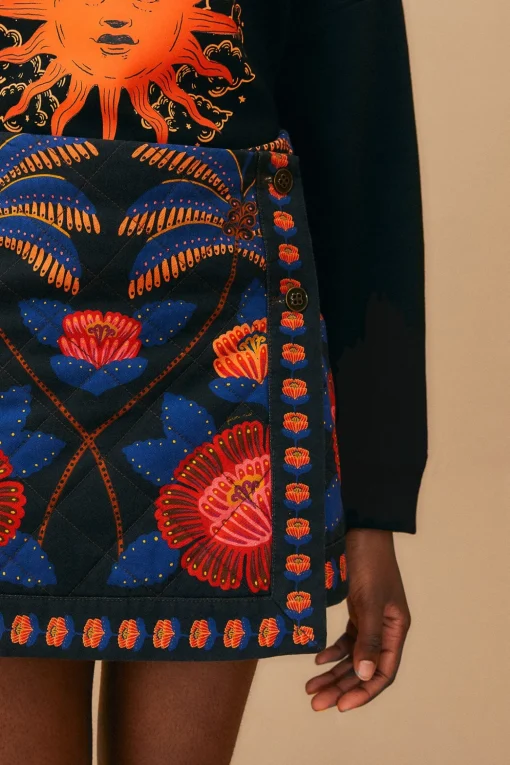 BLACK LIVING BLOOM MINI SKIRT