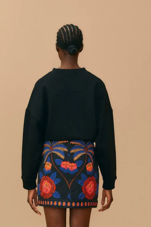  BLACK LIVING BLOOM MINI SKIRT