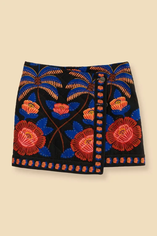  BLACK LIVING BLOOM MINI SKIRT