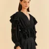  BLACK LONG SLEEVE V NECKLINE BLOUSE