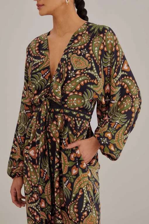  BLACK MARTINA SCARF V NECK JUMPSUIT