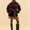  BLACK NATURE BEAUTY EMBROIDERED PUFFER JACKET