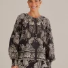  BLACK PAISLEY BLOOM BLOUSE