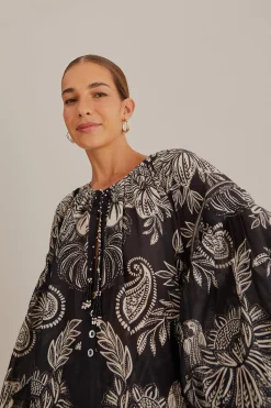  BLACK PAISLEY BLOOM BLOUSE