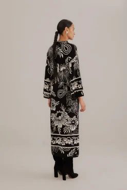  BLACK PAISLEY BLOOM KNIT DRESS