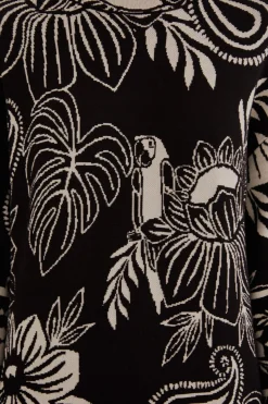  BLACK PAISLEY BLOOM KNIT DRESS