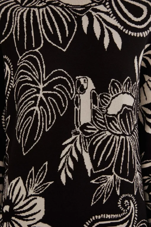 BLACK PAISLEY BLOOM KNIT DRESS