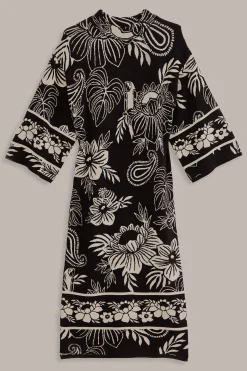  BLACK PAISLEY BLOOM KNIT DRESS
