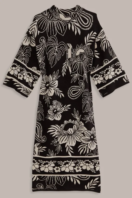  BLACK PAISLEY BLOOM KNIT DRESS