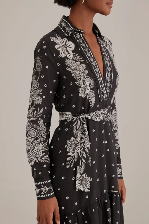  BLACK PAISLEY BLOOM MAXI DRESS