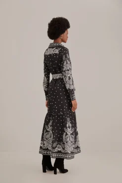  BLACK PAISLEY BLOOM MAXI DRESS