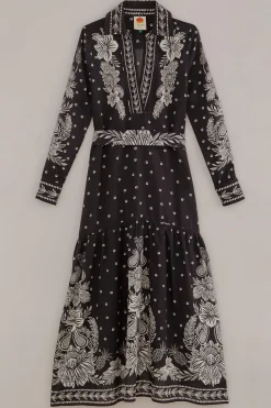 BLACK PAISLEY BLOOM MAXI DRESS