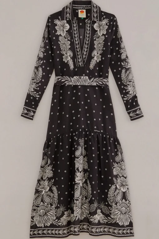  BLACK PAISLEY BLOOM MAXI DRESS