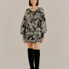  BLACK PAISLEY BLOOM MINI SKIRT