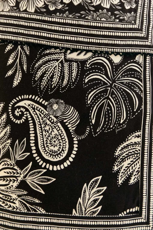  BLACK PAISLEY BLOOM MINI SKIRT