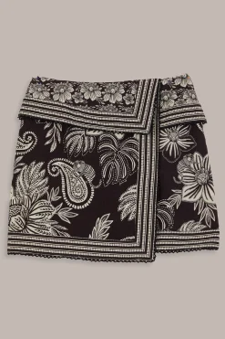  BLACK PAISLEY BLOOM MINI SKIRT