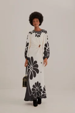  BLACK PALERMO CUT OUT  LENZING™ ECOVERO™ VISCOSE MAXI DRESS