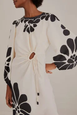  BLACK PALERMO CUT OUT  LENZING™ ECOVERO™ VISCOSE MAXI DRESS