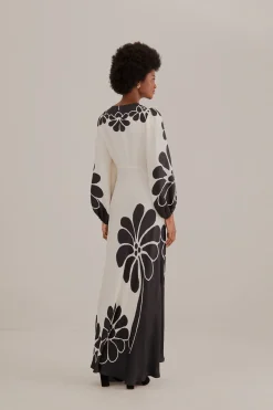  BLACK PALERMO CUT OUT  LENZING™ ECOVERO™ VISCOSE MAXI DRESS
