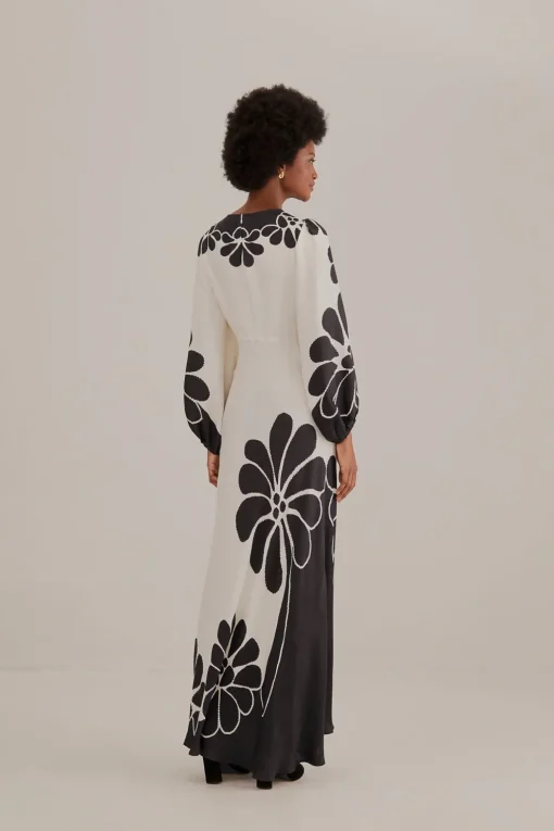  BLACK PALERMO CUT OUT  LENZING™ ECOVERO™ VISCOSE MAXI DRESS