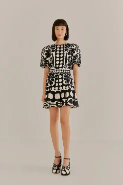  BLACK PALERMO PUFF SLEEVE MINI DRESS