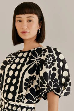  BLACK PALERMO PUFF SLEEVE MINI DRESS
