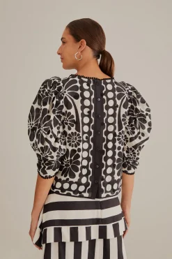  BLACK PALERMO PUFF SLEEVE BLOUSE