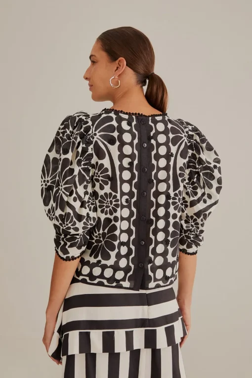  BLACK PALERMO PUFF SLEEVE BLOUSE