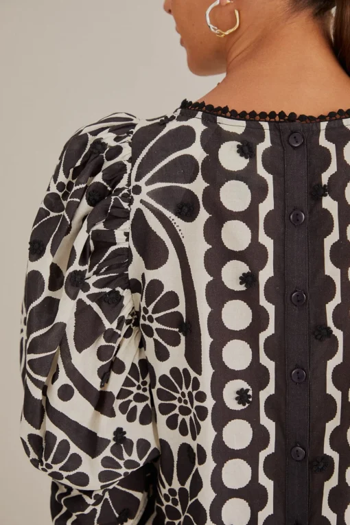  BLACK PALERMO PUFF SLEEVE BLOUSE