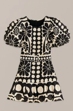  BLACK PALERMO PUFF SLEEVE MINI DRESS