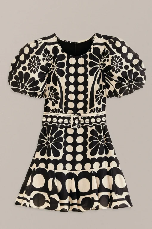  BLACK PALERMO PUFF SLEEVE MINI DRESS