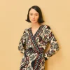 BLACK PASSION SCARF MINI WRAP DRESS