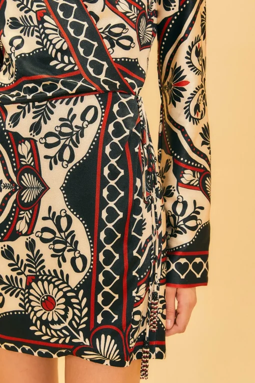  BLACK PASSION SCARF MINI WRAP DRESS