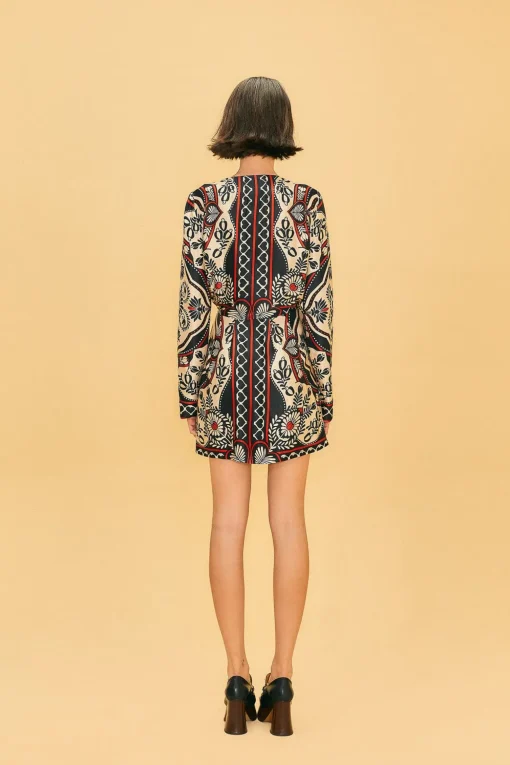  BLACK PASSION SCARF MINI WRAP DRESS