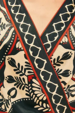  BLACK PASSION SCARF MINI WRAP DRESS